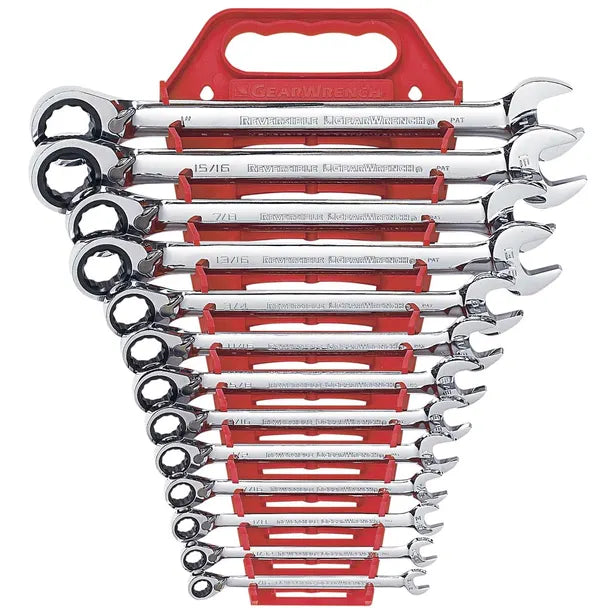 GEARWRENCH 13 PIECE SAE REVERSIBLE RATCHETING SPANNER SET