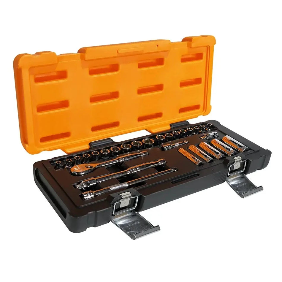 GEARWRENCH 83064N 28 Piece 120XP 1/4″ Drive Socket Set Metric & SAE Portable Tool Kit