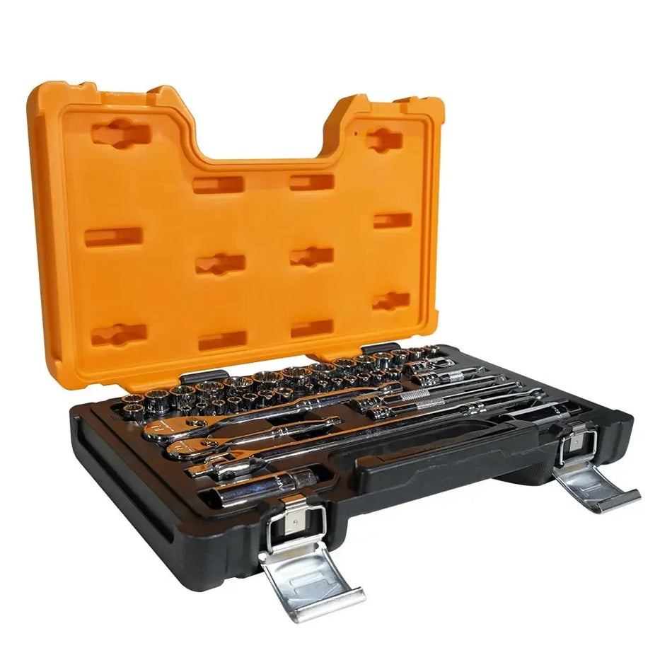GEARWRENCH 83067N 38 Piece 120XP 1/4″ 3/8″ Drive Socket Set Metric & SAE Portable Tool Kit