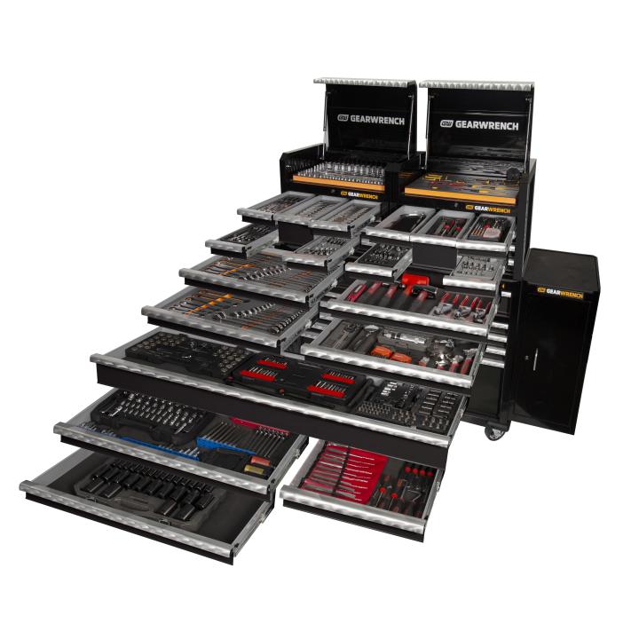 Gearwrench 656 Piece Combination Tool Kit + 28" Chests (x2) + 58" Trolley + Side Cabinets (x2)