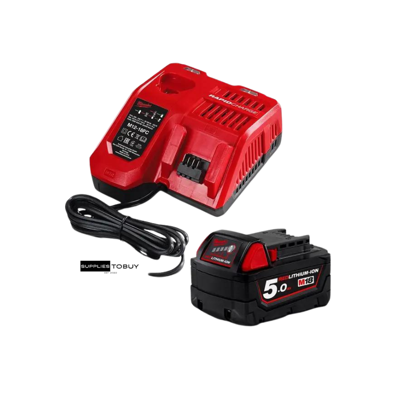Milwaukee M18SP-501B 18V 5.0Ah Li-ion Cordless Battery and Charger Starter Pack