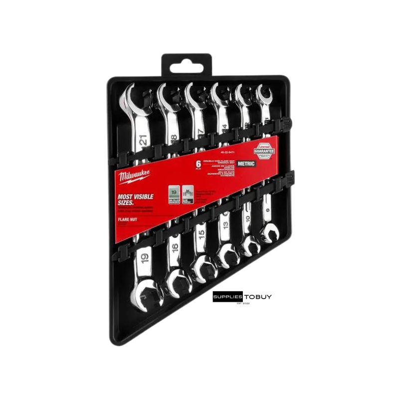 MILWAUKEE METRIC DOUBLE END FLARE NUT WRENCH SET - 6 PIECE 48229471