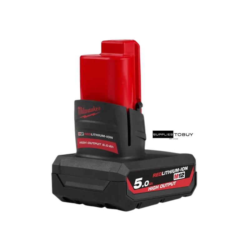 MILWAUKEE 12V 5.0AH RED LITHIUM-ION HIGH OUTPUT BATTERY M12HB5