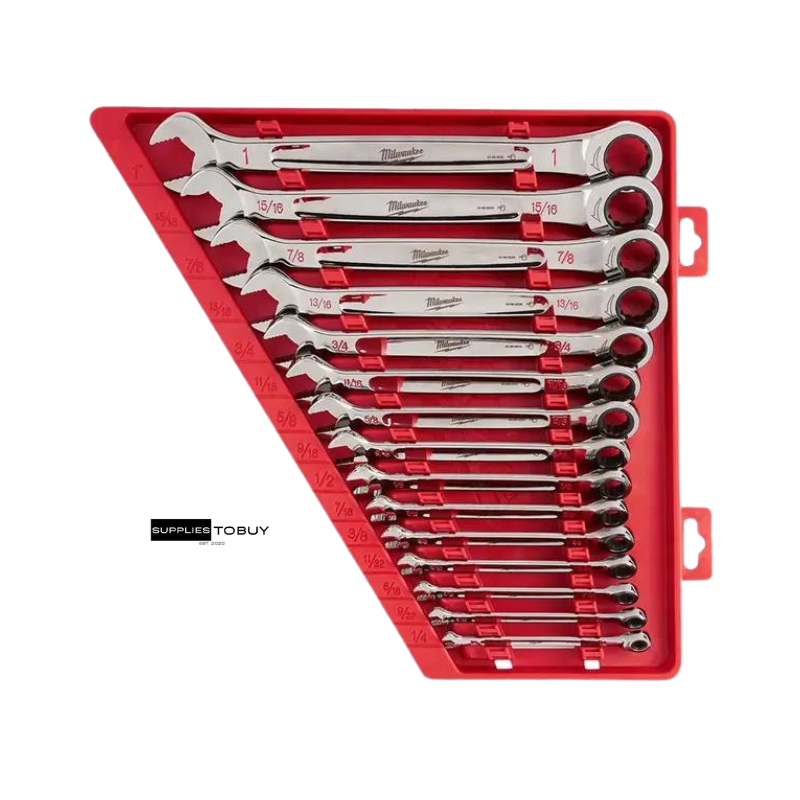 MILWAUKEE 15PC IMPERIAL RATCHETING WRENCH COMBINATION SET 48229416